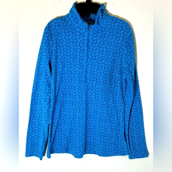 Columbia Women’s Turquoise Patterned 1/2 Zip Pullover Lightweight Fleece SzM - Picture 1 of 8